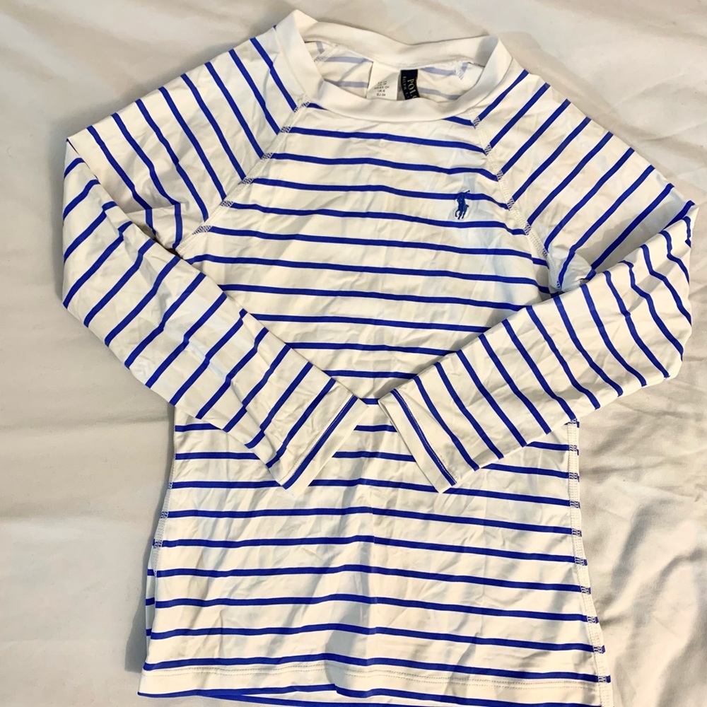 Women’s Swim Ralph Lauren Striped Mid Length Sleeve- Swim
